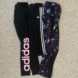 Girls Size 14/16 Adidas Leggings - 3 pairs